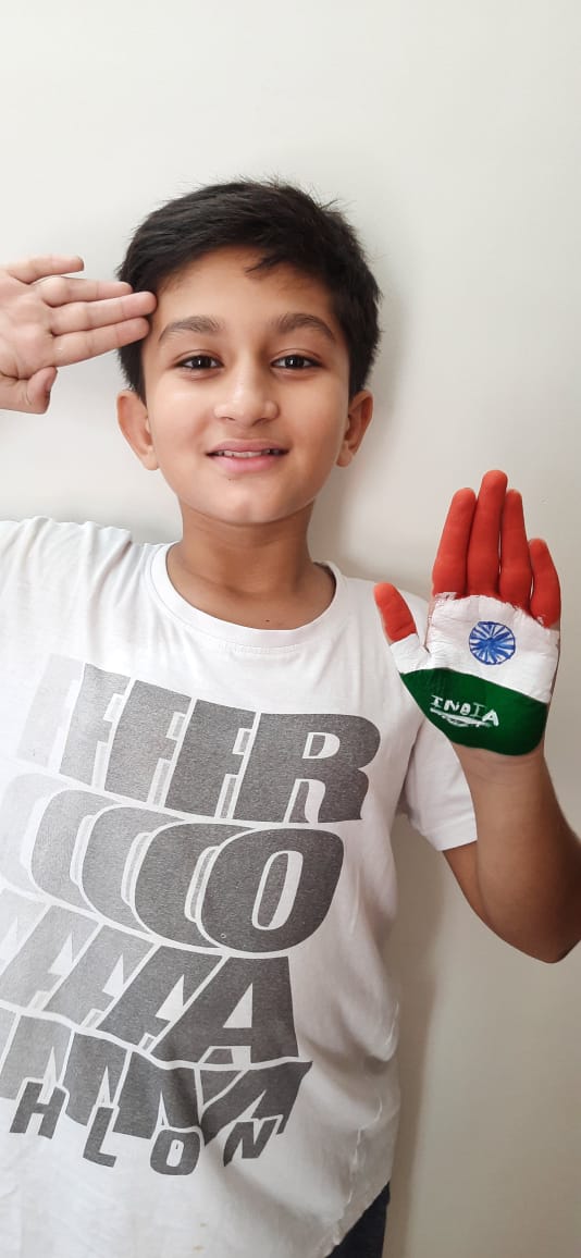 Student celebrating Independence Day at Awaken Coaching Centre